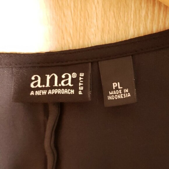 A.N.A New With Tags Petite Silky Sleeveless Black Top With Gold Beading. Large - Picture 5 of 7